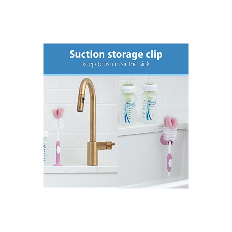 Dr. Brown's Reusable Sponge Baby Bottle Cleaning Brush with Suction