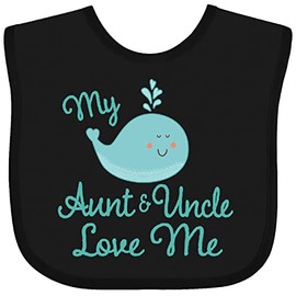 inktastic My Aunt and Uncle Love Me Whale Baby Bib Black 33976