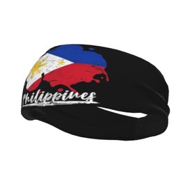 Cute Philippines Flag Sports Headband Filipino Sweatband for Men Women Running Cycling Yoga Fitness Workout