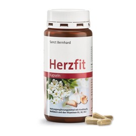 Sanct Bernhard Herzfit Capsules with Garlic, Hawthorn and Vitamins B1, B2, B12 - Contents 180 Capsules for 2 Months