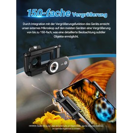 APEXEL 150X Mini-mikroskop für Smartphone-Kamera,Handy mikroskop für Smartphone,Explore Micworld with Smartphone Microscope