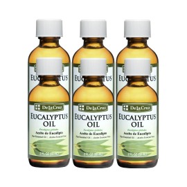 De La Cruz® Pure Eucalyptus Essential Oil 2 FL OZ (6 BOTTLES)  / Bottled in USA