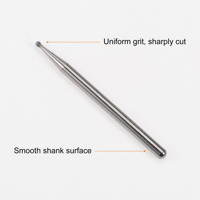 sourcing map 30pcs Diamond Grinding Burrs Carving Bits 1.5mm Ball