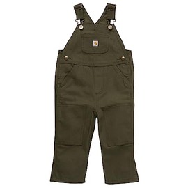 Carhartt Boys Loose Fit Canvas Bib Overall, Olive Green, 6 Months