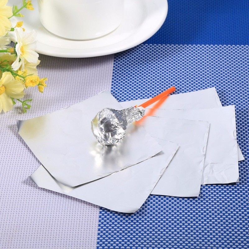 Wowagoga Foil Candy Wrappers - 6x6 Inches Gold Aluminum Foils