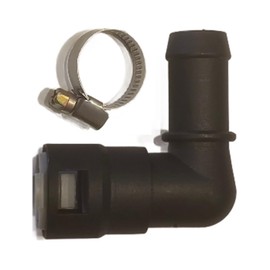 UPGRADED 800-418 Stronger than OEM Heater Core Coolant Hose Quick Disconnect 90 Degree Elbow Connector w/Clamp FITS: 3/4" Tube and 3/4" Heater Hose. FITS: Select Ford, Lincoln, GM Cars and Trucks