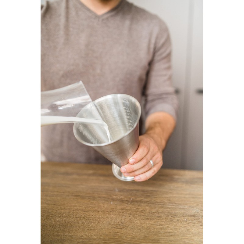 GSD Haushaltsgeräte Messbecher, Edelstahl, Silber, 1 Stück (1er Pack)