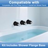 Metal Matte Black Shower Knobs 3 Piece Replacement and Flange