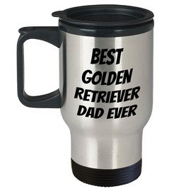 Golden Retriever Dad Gifts from Family, Best Golden Retriever Dad Ever Travel Mug, Christmas Unique Gifts