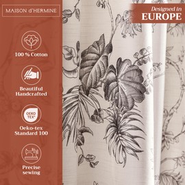 Maison d'Hermine - Cortinas para sala de estar, 100% algodón, 96 pulgadas de largo, un panel, cortinas para ventana para recámara con trabillas y bolsillos para barra, color azul bonobo, 50 pulgadas