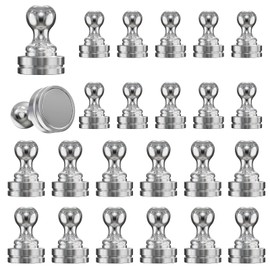 Goffii Neodymium Magnets, Pack of 24, N52 Mini Magnet with Storage Box for Magnetic Board, Fridge, Cone Magnets, Music Magnets, Nickel-Plated Steel Magnets (12 x 17 mm)