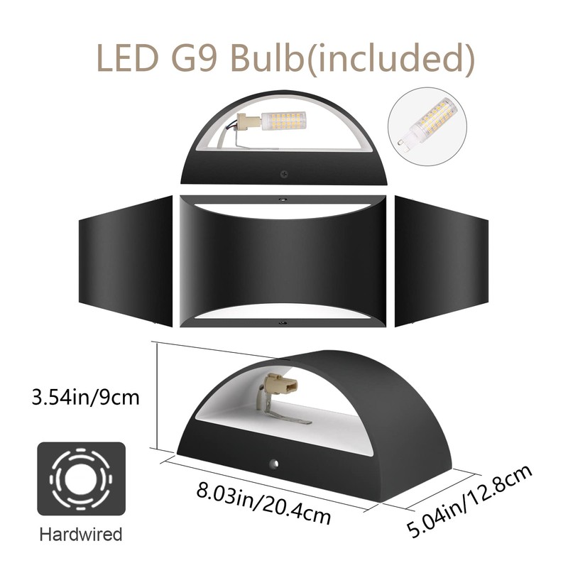 Aipsun Black Modern LED Wall Sconce Indoor Wall Lights 1