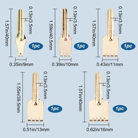 GORGECRAFT 5-Piece Brass Tip Set with Parallel Pen Tips 9/10/11/13/16 mm Wide Comic Dip Pen Tip Kit Artistic Writing School Art Supplies for Calligraphy Pen Ink Drawing