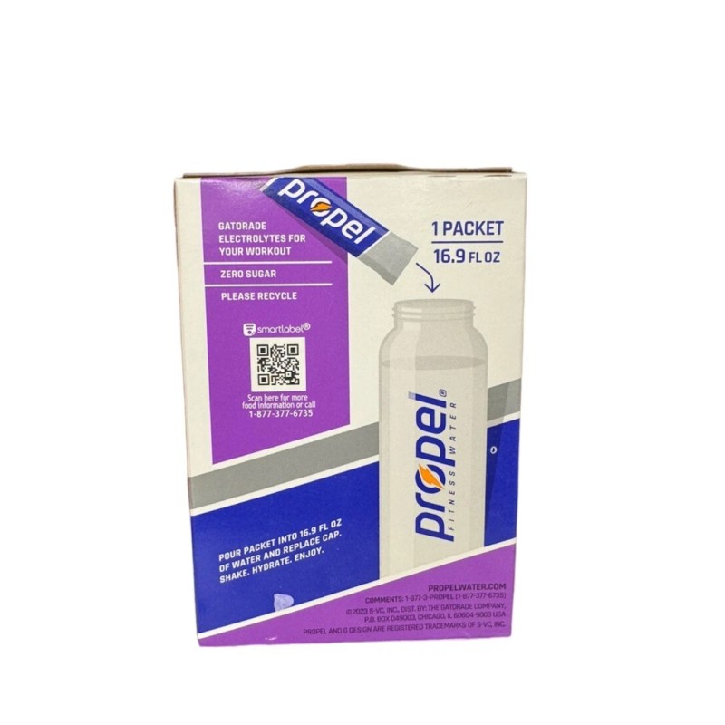 Gatorade Propel Electrolyte Powder Packets, Grape (10 Packets/Box)