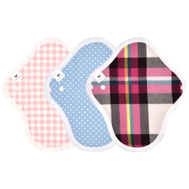 Panty Liner NO 3 Organic Cotton, Set of 3, v15 gm, Basic Dot, Gingham, Etc