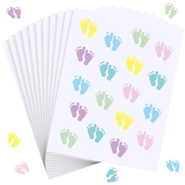 Gilprop 198 Pcs Baby Feet Stickers Envelope Seal Stickers Baby