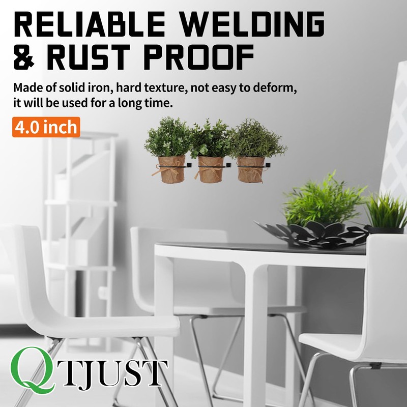 QTJUST 4in 20Pack Wall Flower Pot Holder Ring Plant Hanger,