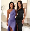 Memoriesea Memoriesea Women's Sexy One Shoulder Satin High Split Cocktail