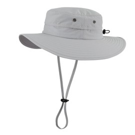 Home Prefer UPF50+ Mens Sun Hat Wide Brim Fishing Hat Sun Protection Hat for Mens Womens Bucket Hat for Beach Gardening Golf Light Grey