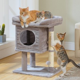 PAWZ Road Cat Scratching Post and Pad, Sisal-Covered Scratch Posts and Pads with Play Ball Great for Kittens and Cats