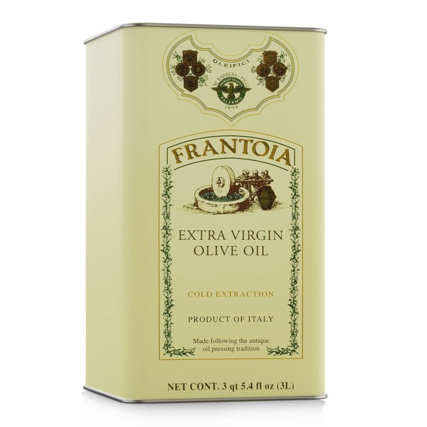 Frantoia Extra Virgin Olive Oil from Italy - Fruity, Unfiltered, Cold Extracted Authentic Sicilian Olive Oil - Fresh Harvest Imported Olive Oil From Italy (101.4 Fl Oz)