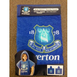 Everton Kids Velour Hoody Towel Poncho.