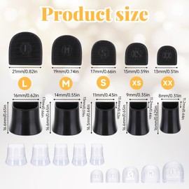 10Pairs Heel Caps Stoppers for High Heels Protectors for Grass Black Clear Anti-Slip High Heel Protector Shoe Covers Replacement Tips for Noise Reducing, 5 Sizes, XXS XS S M L
