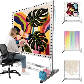 Kerty Rug Tufting Frame 70 Inches, Aluminum Metal Tufting Frame Kit for Rug Making, A Safer Tufting Cloth Stand for Tufting Beginners and Lovers