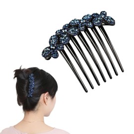 EZ PEACH Rhinestone Hair Comb DE Yaii Winding Rakuchin Kantan Hair Arrangement, Recommended for Beginners, Sparkling & Shiny, Barrette, Crystal, Evening Roll Comb (Butterfly B-3)