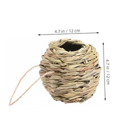 SUPVOX 3pcs Natural Grass Hanging Bird Hut Hand Woven Hummingbird Nest Cozy Squirrel Nesting Box for Parrots for Garden and Balcony