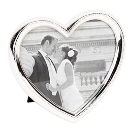 Haysom Interiors Contemporary Silver Plated Heart Shaped Photo Frame Holds a 4" x 4" Photograph