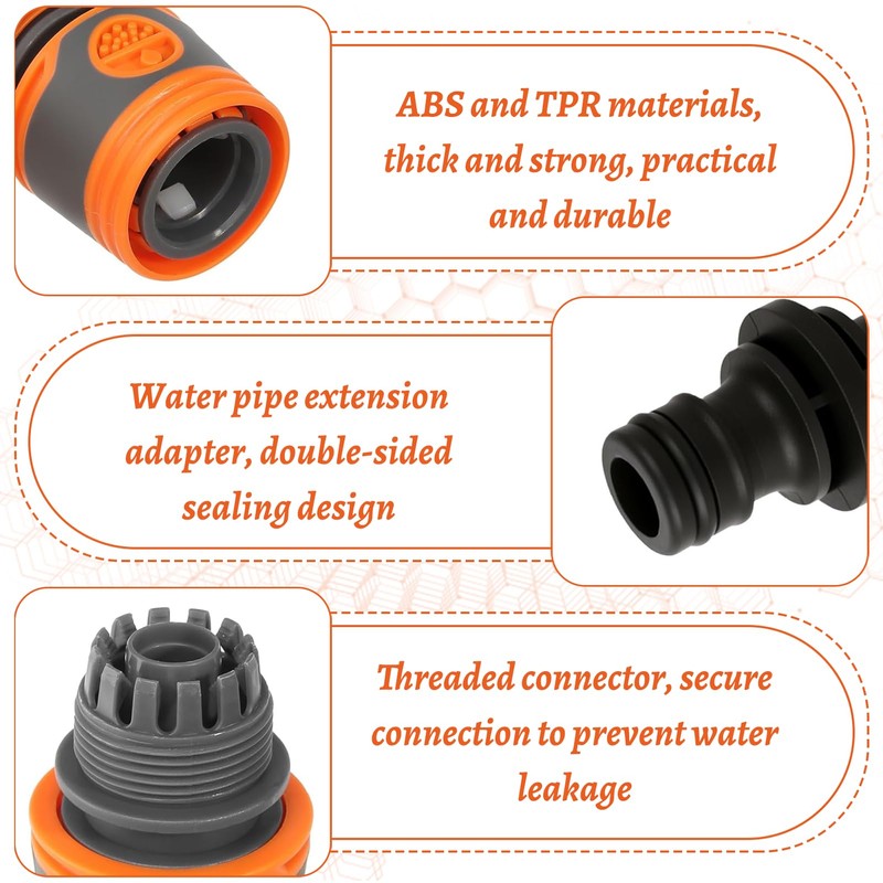 Gardena coupling, hose connector, garden hose connector set, 4 pieces