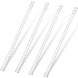 4 Pack Sliding Door Security Bar Adjustable Sliding Glass Door Lock White Window Security Bars with Rubber Tips 23.6-43.3 Inch Tension Rods 1.18 Inch in Diameter Security Stick for Door Bathroom