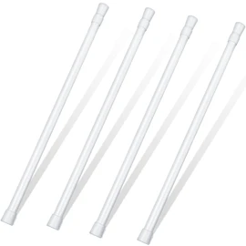 4 Pack Sliding Door Security Bar Adjustable Sliding Glass Door Lock White Window Security Bars with Rubber Tips 23.6-43.3 Inch Tension Rods 1.18 Inch in Diameter Security Stick for Door Bathroom
