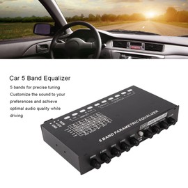 Car Audio Equalizer 5 Bands Tuning Crossover Amplifier Graphic EQ with SUB Volume Adjustable, Built in, StereoOutput, Input Car Audio Graphic Equalizer