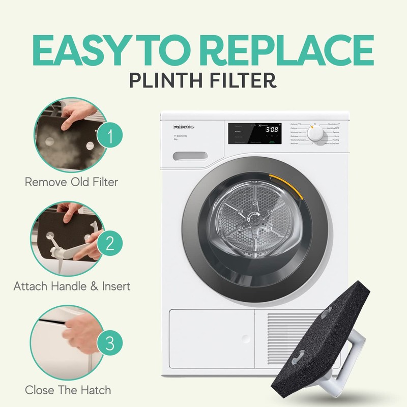 Plinth Filter Replacement for Miele T1 Dryer - 9164761 Heat