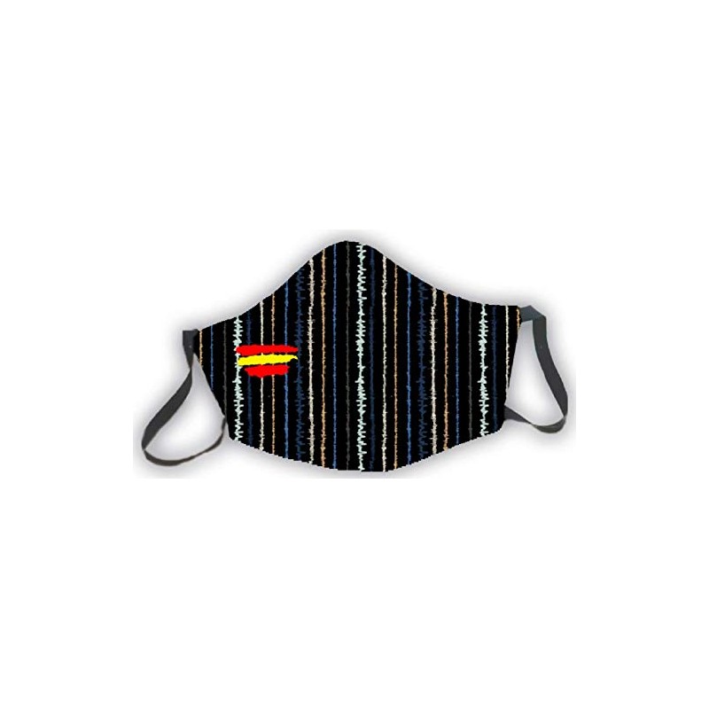 Reusable Mask Black Flag Spain Stripes Pattern Elegant Original Men