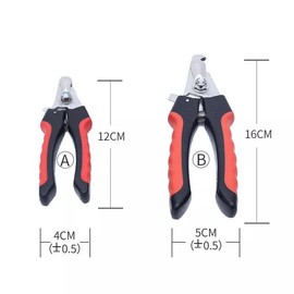 FATASH Pet Nail Clipper with Safety Lock & Free Nail File, Stainless Steel Heavy Duty Professional Grooming Tool for Dogs Cats Small to Medium Breeds, Non-Slip Rubber Handle for Secure Grip - B