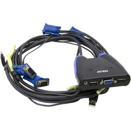 ATEN CS64US 4-Port USB VGA/Audio Cable KVM Switch with Built-in 0.9/1.2 Meter Cables