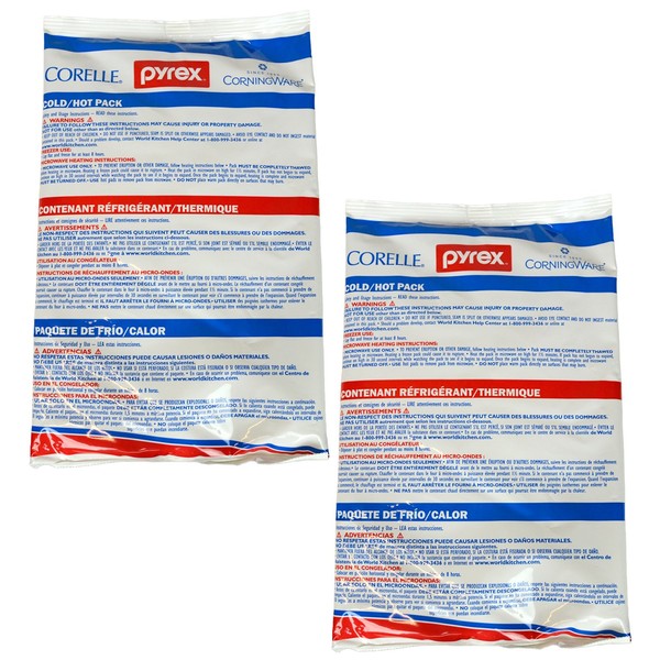 Pyrex Portables Large 11" x 7" Hot/Cold Pack - 2 Pack