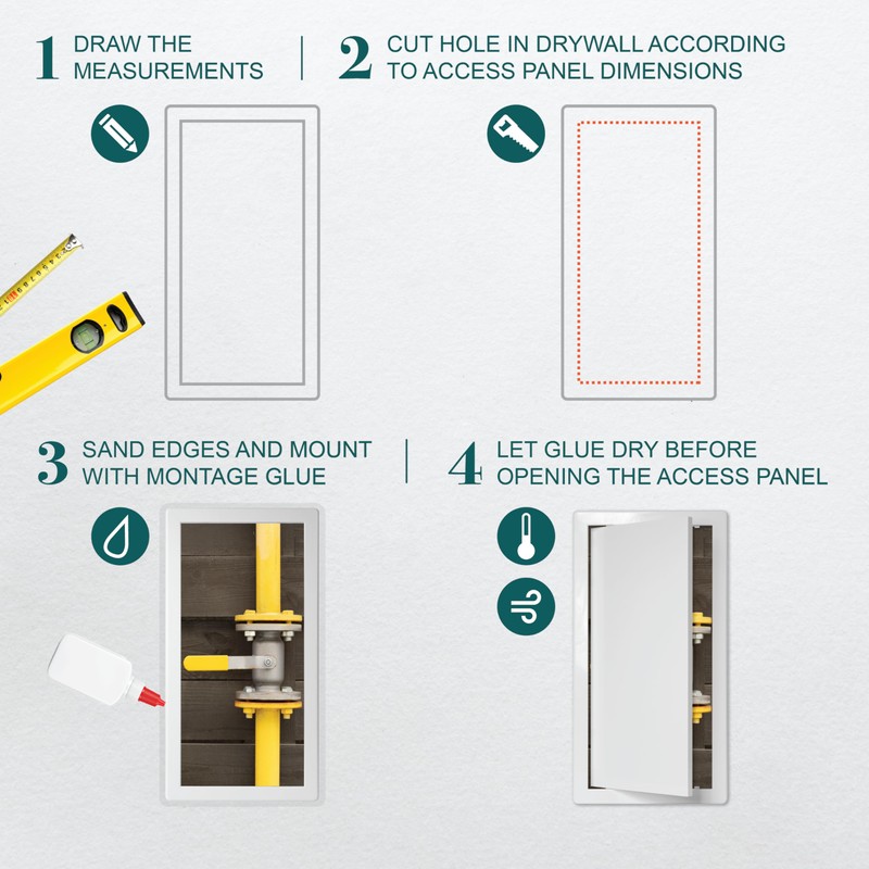 ECOPRO VENT 8" x 16" White Plastic Access Panel. Service
