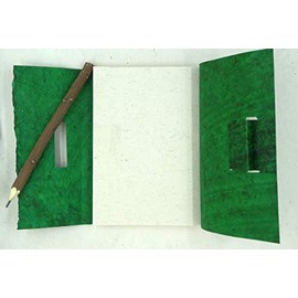 paperfreak Vegan Leather Notebook A5 18 x 14 cm Leather Paper Book with Branch Pencil, Travel Journal, Sketchbook, Brahmin Leather (Green - British Racing-Green)