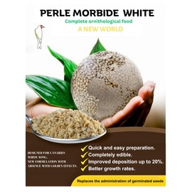 Perle Morbide White (5 pounds), creates an exquisite mixture with high protein and fat content for your birds, pigeon, parakeet, canary, parrot and poultry, sweets, bird food, chick food (80oz)
