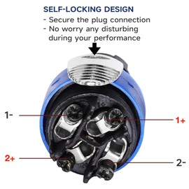 Elbow Right Angle Speakon Cable Adapter Connectors, 4 Pole L-Shape High-Load Speaker Plug Twist Lock Compatiable with Speakon NL4 & NL2 Series, 4 Pack