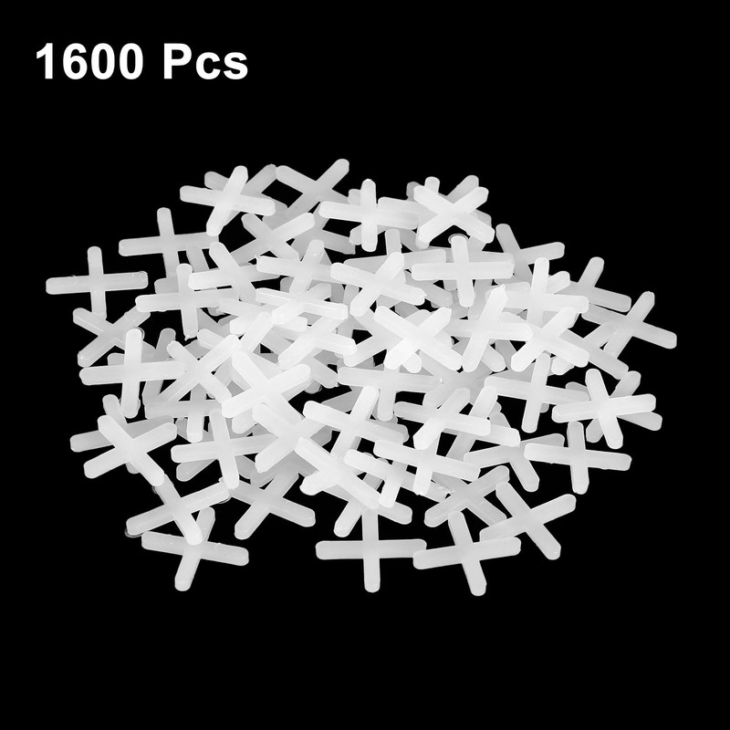 uxcell 1600Pcs Tile Spacers, 2.5mm 3/32" Cross Shape Wall Floor