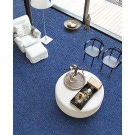 24 Tiles/64 sq Ft-Carpet Squares, Carpet Tiles, 0.24" Pile Height, Commercial Carpet Tiles, Non Adhesive Padded, Non-Slip, Easy DIY Installation Blue