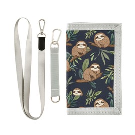 CEBUGI Sloth Pattern Kids Wallets for Boys Girls Ages 6-18,Trifold Kids with Zippered Coin Pocket,Boys Wallets Christmas Gift