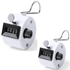 noTrash2003 Mechanical Hand Counter Counter, 4 Digit Counter, 2 Pieces ABS Tallycounter Clicker with Finger Holder for Person Counter, Coaching, Knitting, Golf and Row Counter