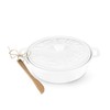 Twine Ceramic Brie Baker with Acacia Wood Spreader, Brie Baking
