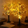 Weysat 2 Pcs 24inch Fall Lighted Maple Tree Artificial LED